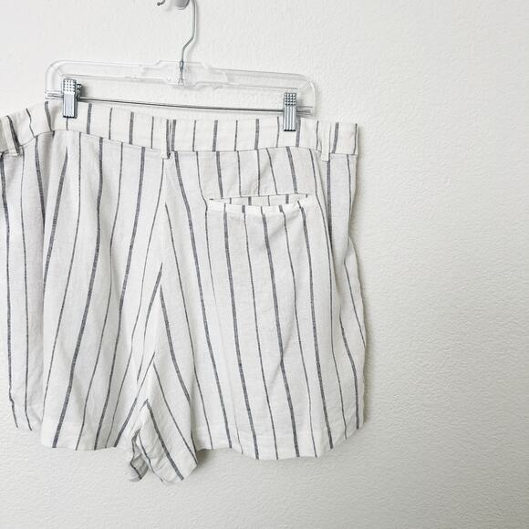 [Old Navy] Striped Navy White Linen Blend Extra High Rise Taylor Shorts Size XL - Picture 6 of 12